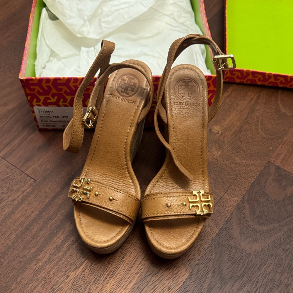 Tory Burch Brown Leather Sandals